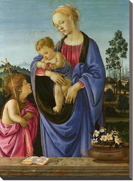 Постер Дева Мария с младенцем и Святым Джоном с типом исполнения На холсте без рамы