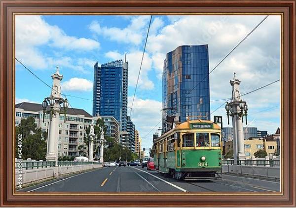 Постер Трамвай в Мельбурне, Австралия с типом исполнения На холсте в раме в багетной раме 35-M719P-83