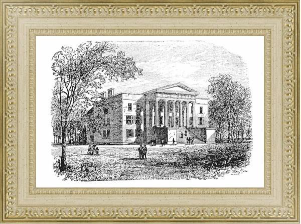 Постер College of Arts, University of Kentucky, Lexington, vintage engraving с типом исполнения Акварель в раме в багетной раме 484.M48.725
