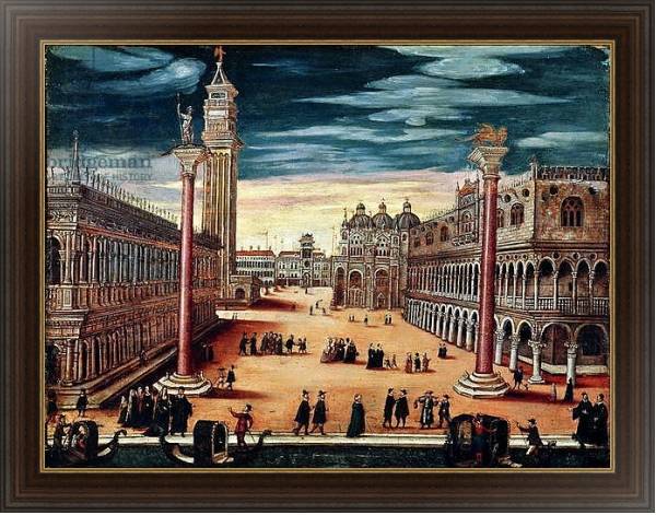 Постер The Piazzetta di San Marco, Venice с типом исполнения На холсте в раме в багетной раме 1.023.151