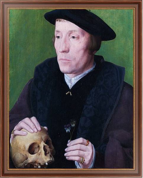 Постер Мужчина с фиалкой и черепом с типом исполнения На холсте в раме в багетной раме 35-M719P-83