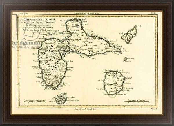 Постер The Islands of Guadeloupe, Marie-Galante, La Desirade, and the Isles des Saintes с типом исполнения На холсте в раме в багетной раме 1.023.151
