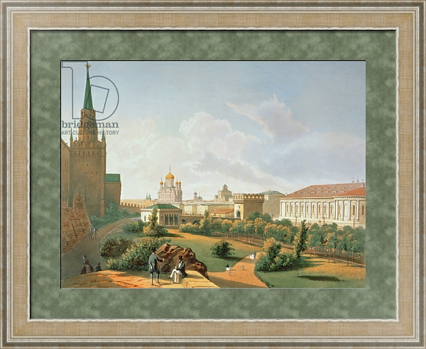Постер The Alexander Garden in Moscow, printed by Jacottet and Bachelier, 1830 с типом исполнения Акварель в раме в багетной раме 485.M40.584
