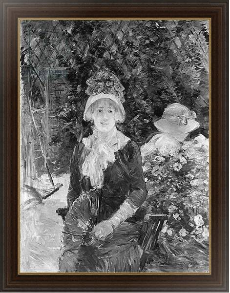 Постер Young Woman in a Garden, 1883 с типом исполнения На холсте в раме в багетной раме 1.023.151