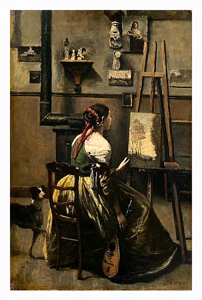 Постер Мастерская художницы с типом исполнения На холсте в раме в багетной раме 221-03
