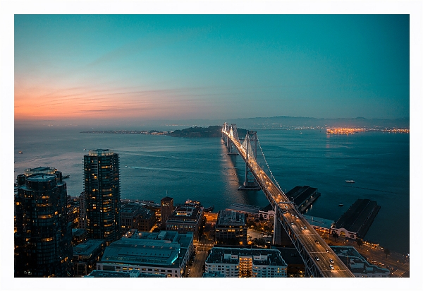 Постер Вечерний Сан-Франциско с типом исполнения На холсте в раме в багетной раме 221-03