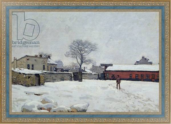 Постер Under Snow: the farmyard at Marly-le-Roi, 1876 с типом исполнения На холсте в раме в багетной раме 484.M48.685