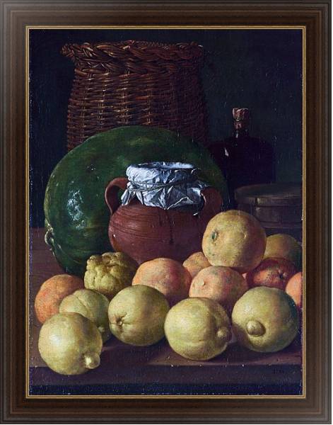 Постер Натюрморт с лемонами и апельсинами с типом исполнения На холсте в раме в багетной раме 1.023.151