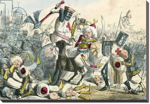 Постер Terrific combat between Richard Coeur de Lion and Saladin с типом исполнения На холсте без рамы