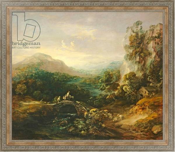 Постер Mountain landscape with bridge, c.1783-1784 с типом исполнения На холсте в раме в багетной раме 484.M48.310