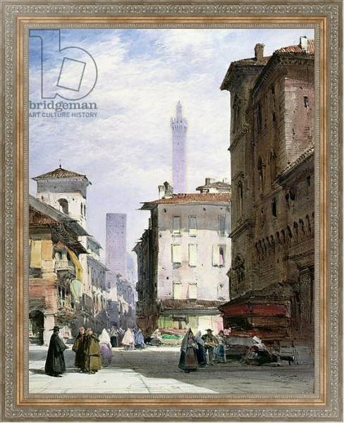 Постер Leaning Tower, Bologna с типом исполнения На холсте в раме в багетной раме 484.M48.310