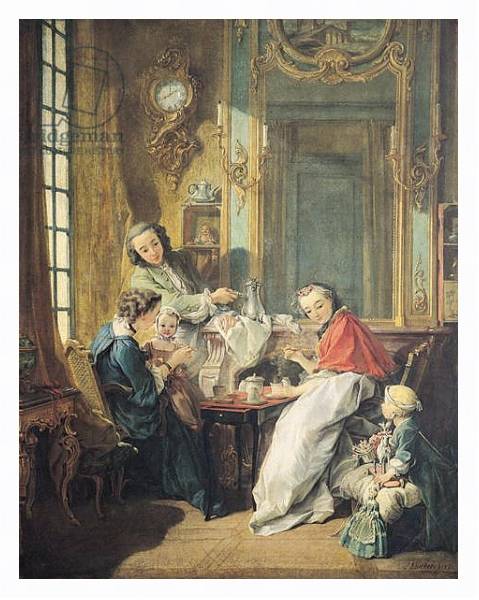 Постер The Afternoon Meal, 1739 с типом исполнения На холсте в раме в багетной раме 221-03