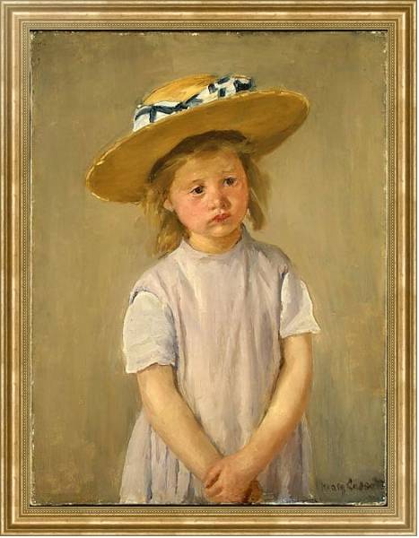 Постер Ребенок в соломенной шляпе с типом исполнения На холсте в раме в багетной раме NA033.1.051