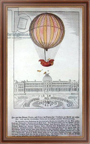 Постер The Flight of Jacques Charles and Nicholas Robert from the Jardin des Tuileries, 1st December, 1783 с типом исполнения На холсте в раме в багетной раме 35-M719P-83