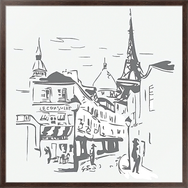 Постер Париж 5 с типом исполнения На холсте в раме в багетной раме 221-02