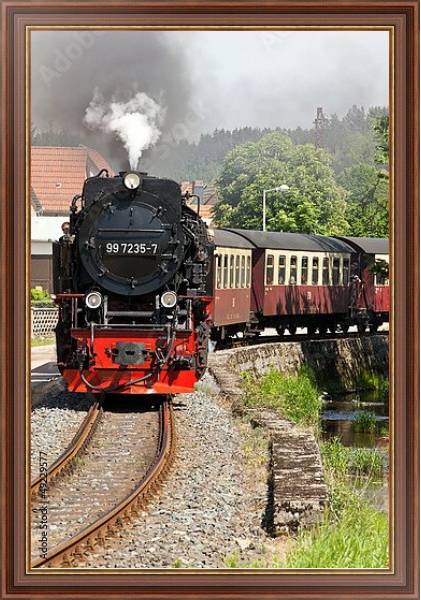 Постер Германия. Железная дорога в Вернигероде с типом исполнения На холсте в раме в багетной раме 35-M719P-83