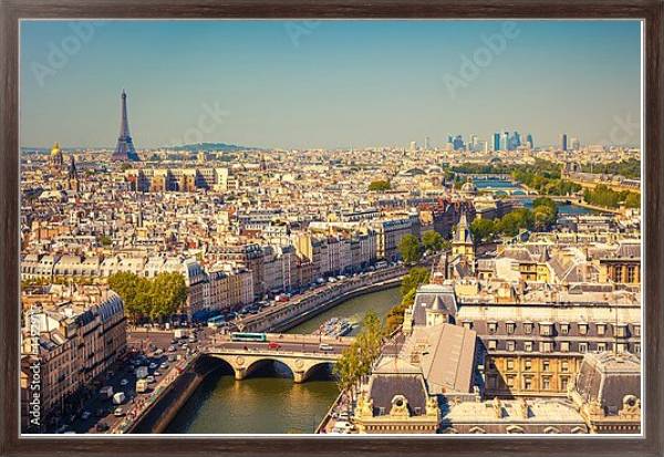 Постер Панорама Парижа с типом исполнения На холсте в раме в багетной раме 221-02
