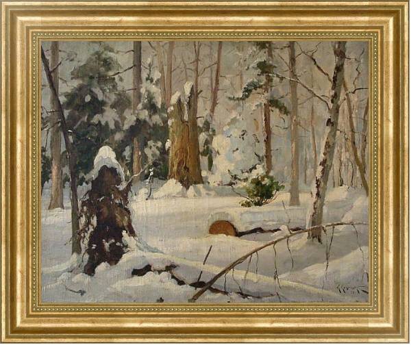 Постер Зимний лес, 1899г с типом исполнения На холсте в раме в багетной раме NA033.1.051