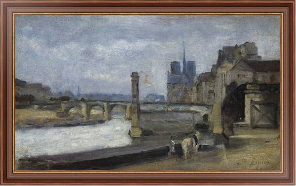 Постер The Pont de la Tournelle, Paris с типом исполнения На холсте в раме в багетной раме 35-M719P-83