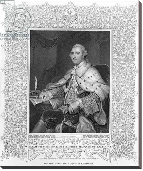 Постер William Fitz-Maurice Petty, First Marquis of Lansdowne, engraved by H. Robinson с типом исполнения На холсте без рамы