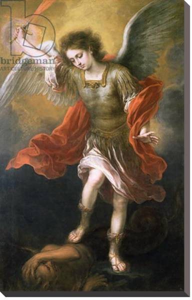 Постер Saint Michael banishes the devil to the abyss, 1665/68 с типом исполнения На холсте без рамы