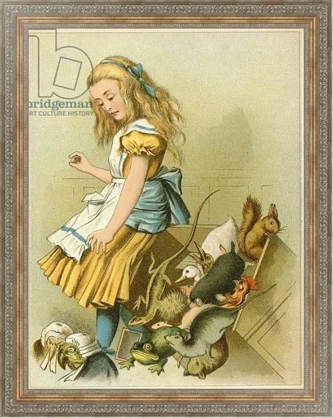 Постер She tipped over the fairy-box from Alice's Adventures in Wonderland с типом исполнения На холсте в раме в багетной раме 484.M48.310
