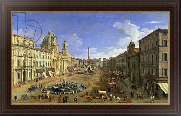 Постер View of the Piazza Navona, Rome с типом исполнения На холсте в раме в багетной раме 1.023.151