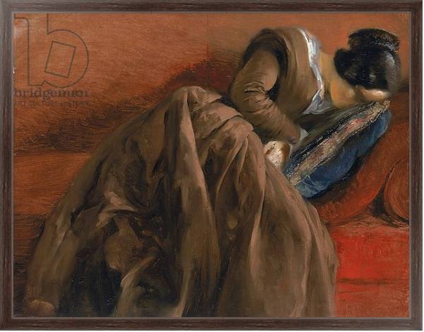 Постер Emilie, the Artist's Sister, Asleep, c.1848 с типом исполнения На холсте в раме в багетной раме 221-02