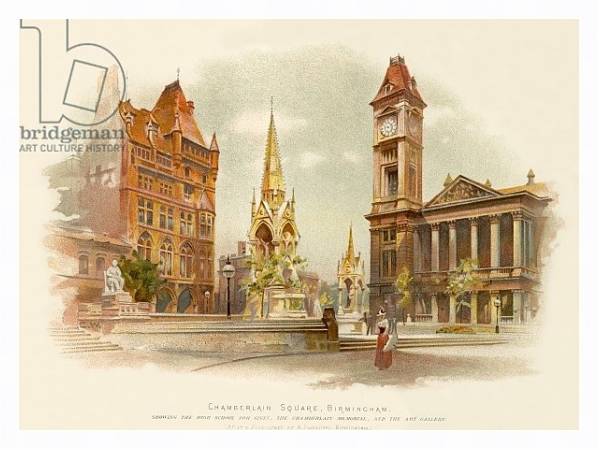 Постер Chamberlain Square, Birmingham с типом исполнения На холсте в раме в багетной раме 221-03