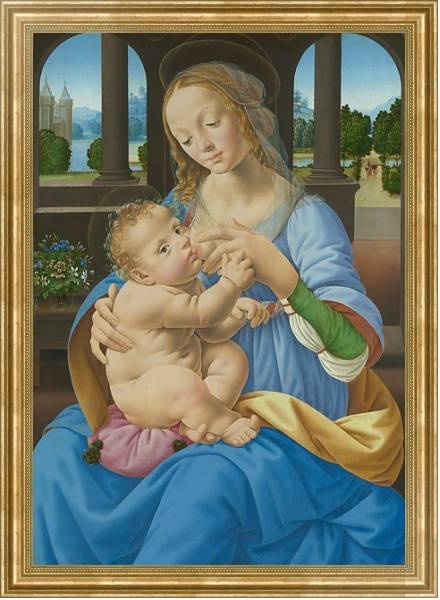 Постер Дева Мария с младенцем 11 с типом исполнения На холсте в раме в багетной раме NA033.1.051
