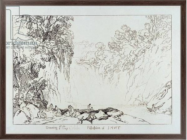 Постер The Fall of the Clyde, engraved by Charles Turner 1859-60 с типом исполнения На холсте в раме в багетной раме 221-02