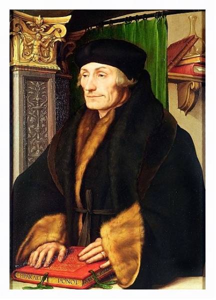 Постер Portrait of Erasmus, 1523 с типом исполнения На холсте в раме в багетной раме 221-03