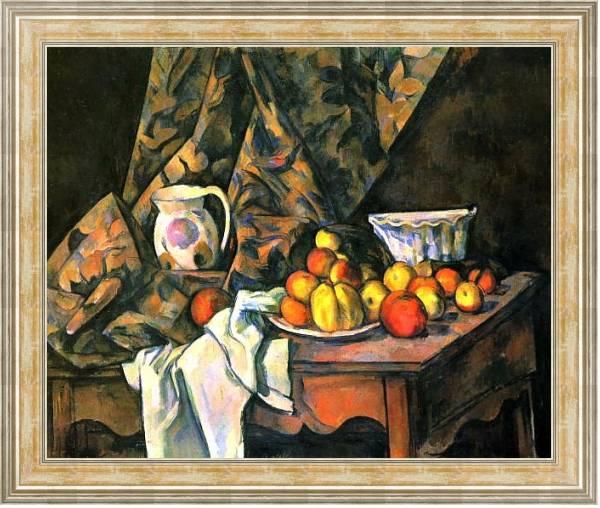 Постер Натюрморт с яблоками и персиками с типом исполнения На холсте в раме в багетной раме NA053.0.115