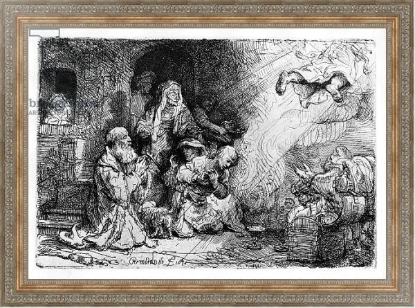 Постер The Angel departing the family of Tobias, 1641 с типом исполнения На холсте в раме в багетной раме 484.M48.310