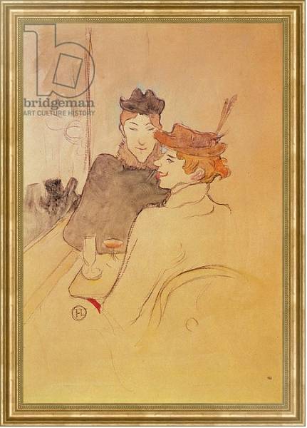 Постер Two women sitting in a cafe с типом исполнения На холсте в раме в багетной раме NA033.1.051