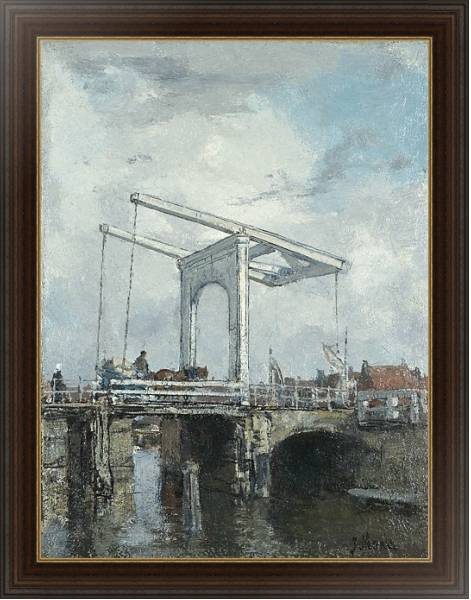 Постер Разводной мост в голланском городке с типом исполнения На холсте в раме в багетной раме 1.023.151