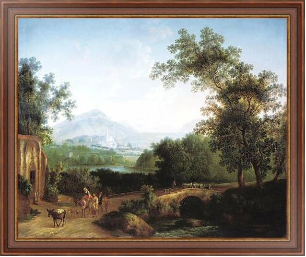 Постер Итальянский пейзаж. 1806 с типом исполнения На холсте в раме в багетной раме 35-M719P-83