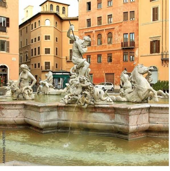 Постер Италия. Римский фонтан с типом исполнения На холсте без рамы