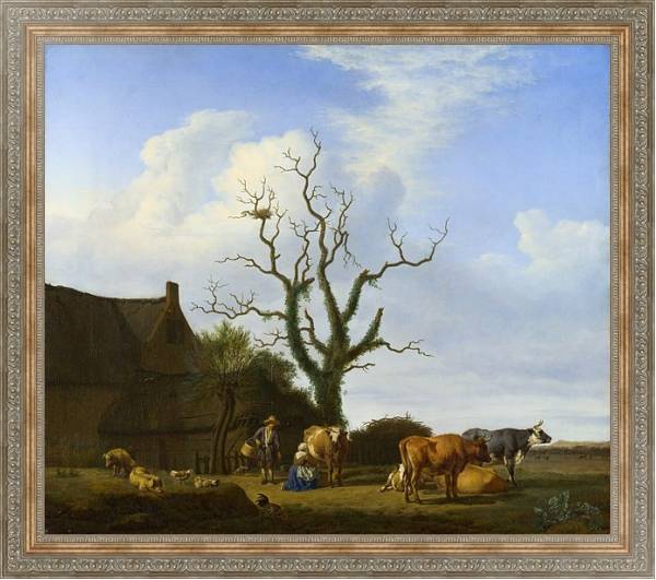 Постер Ферма с мертвым деревом с типом исполнения На холсте в раме в багетной раме 484.M48.310