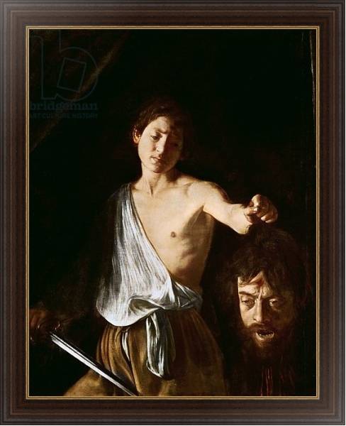 Постер David with the Head of Goliath, 1606 с типом исполнения На холсте в раме в багетной раме 1.023.151