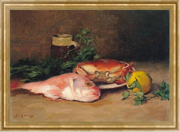 Постер Crab and Red Mullet с типом исполнения На холсте в раме в багетной раме NA033.1.051