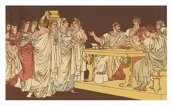 Постер Roman ladies bringing their ornaments с типом исполнения На холсте в раме в багетной раме 221-03