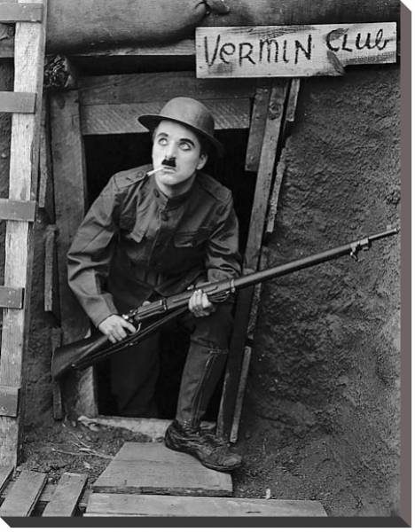 Постер Chaplin, Charlie (Shoulder Arms) с типом исполнения На холсте без рамы