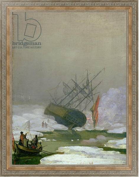 Постер Ship in the Polar Sea, 12th December 1798 с типом исполнения На холсте в раме в багетной раме 484.M48.310