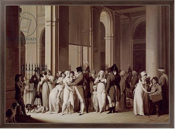 Постер The Galleries of the Palais Royal, Paris, 1809 с типом исполнения На холсте в раме в багетной раме 221-02