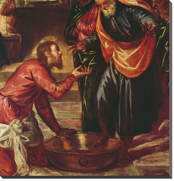 Постер Christ Washing the Feet of the Disciples с типом исполнения На холсте без рамы