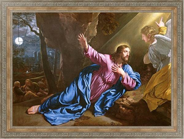 Постер Christ in the Garden of Olives, 1646-50 с типом исполнения На холсте в раме в багетной раме 484.M48.310