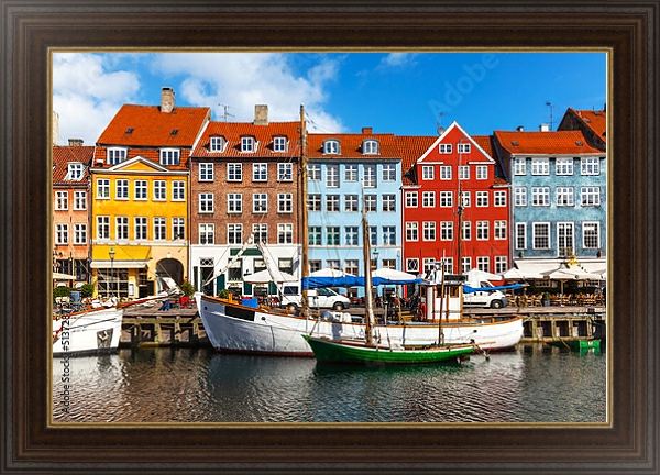 Постер Дания, Копенгаген  с типом исполнения На холсте в раме в багетной раме 1.023.151