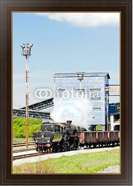 Постер Грузовой поезд в регионе Тузла, Босния и Герцеговина с типом исполнения На холсте в раме в багетной раме 1.023.151
