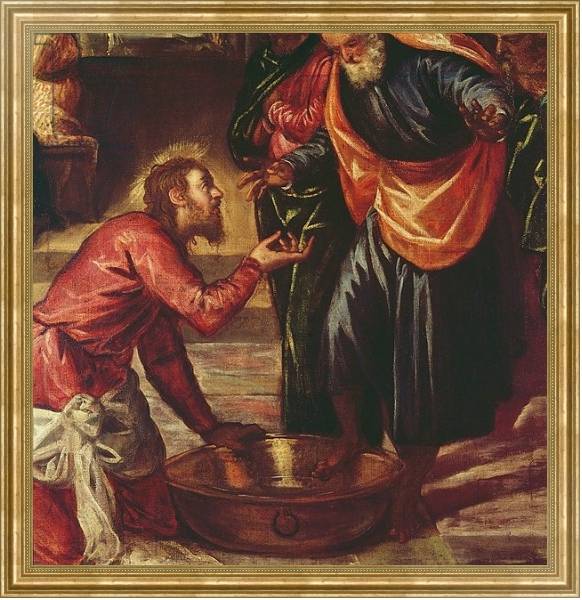 Постер Christ Washing the Feet of the Disciples с типом исполнения На холсте в раме в багетной раме NA033.1.051